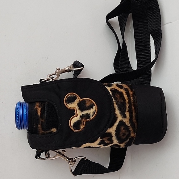 Vintage Leopard Mickey water bottle Cross body a body holder - Picture 1 of 8
